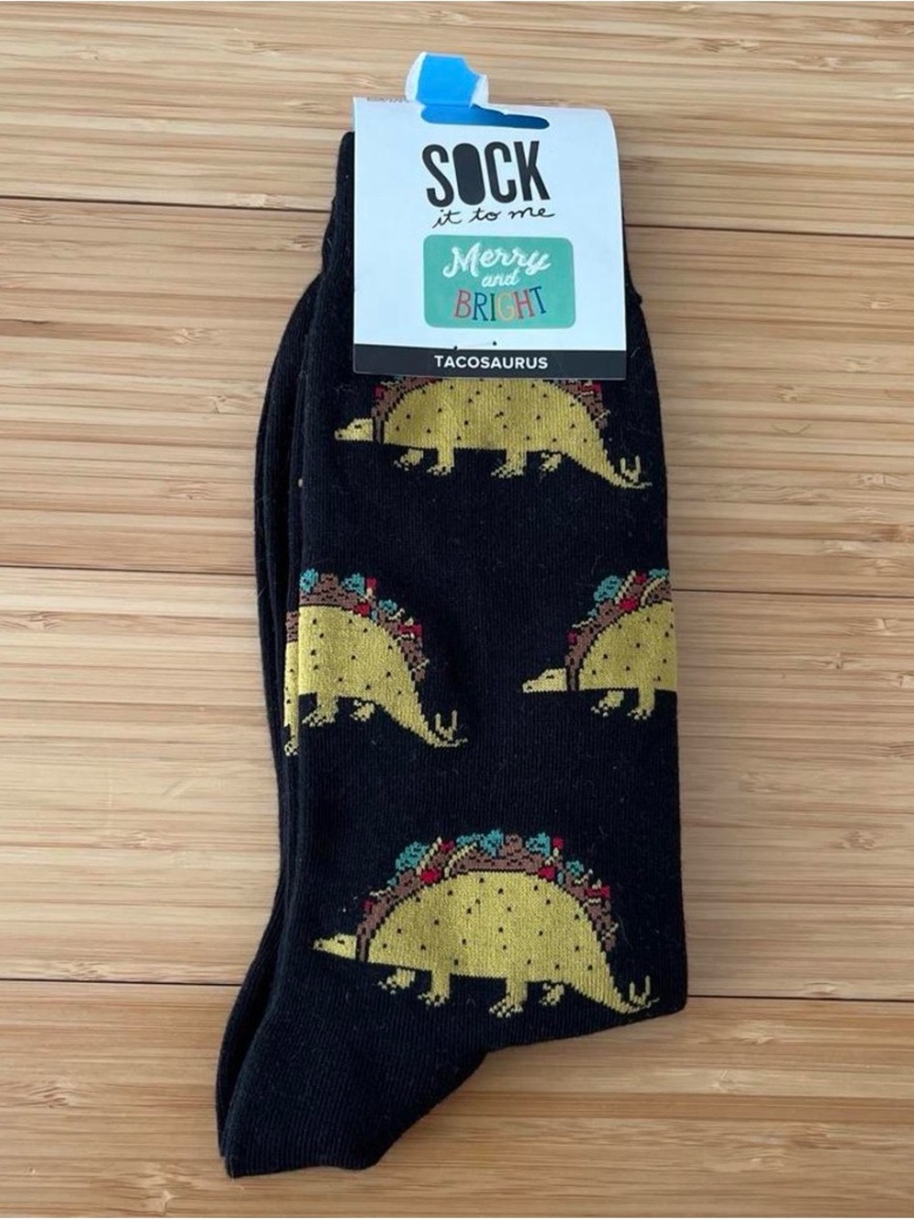 Merry and Bright Tacosaurus Crew Socks